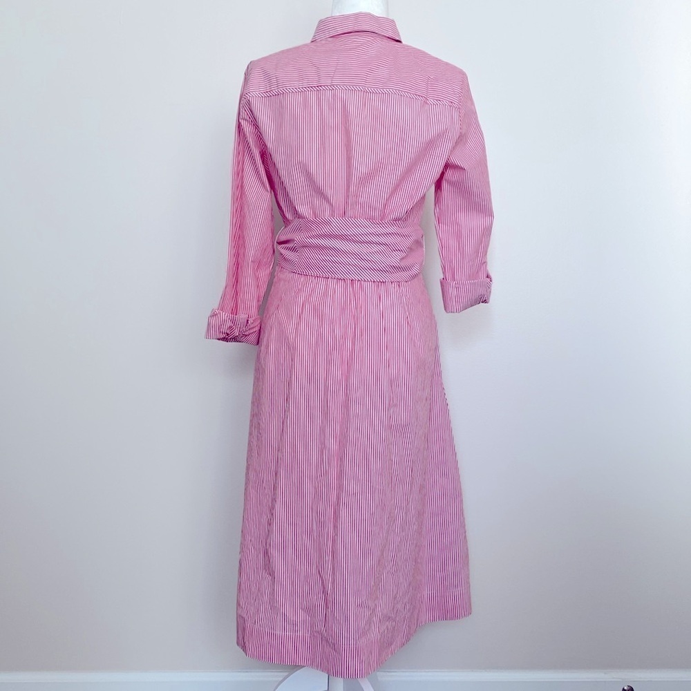 NWT J. Crew red & white striped button up dress - Picture 4 of 12